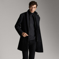 Massimo Dutti 02406162801 男士羊毛混纺大衣