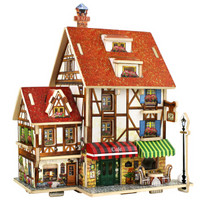 若态 F125 儿童积木玩具 咖啡店小屋