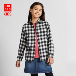 优衣库 童装/男童/女童 法兰绒格子衬衫(长袖) 419058 优衣库UNIQLO