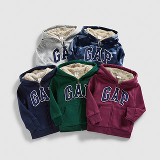 Gap 盖璞 473684 加绒连帽卫衣外套 蓝色 80cm