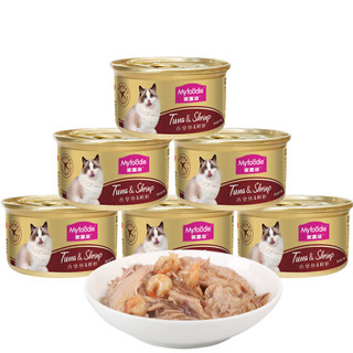 麦富迪 宠物猫粮 猫湿粮 猫罐头 泰国进口猫咪罐头 拌食吞拿鱼鲜虾味85g*12整箱装