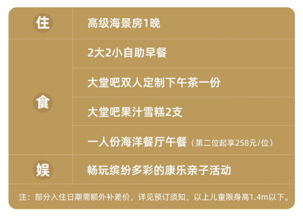 玩转亲子洲际,88㎡海景房+17000m幼沙海滩+儿童乐园!三亚海棠湾天房洲际度假酒店1晚套餐