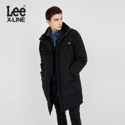 LEE 男装秋冬中长款背后印花羽绒服保暖厚外套男L346563GVK11
