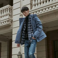 90分男子连帽短款羽绒服