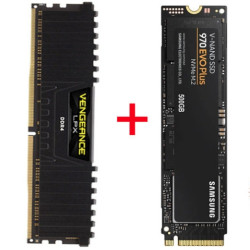 美商海盗船 复仇者 DDR4 16GB内存+三星 970 EVO Plus 500GB固态硬盘