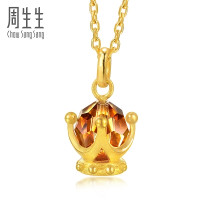 Chow Sang Sang 周生生 81314P 足金后冠吊坠