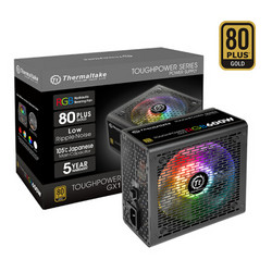 Tt（Thermaltake）额定600W Toughpower GX1 RGB 台式机电脑主机机箱电源(80PLUS金牌/日系主电容/静音风扇）