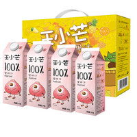 王小芒 100%浓缩纯果汁饮料 蜜桃汁1kg*4盒整箱装 *2件