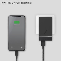 NATIVE UNION 苹果PD快充18w插头typec充电线充电套装 (黑色、1.2m、Type-C)