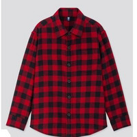 优衣库 UNIQLO 优衣库 儿童法兰绒格子衬衫(长袖)