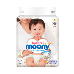 moony 尤妮佳 Natural 皇家系列 婴儿纸尿裤  M号 64片