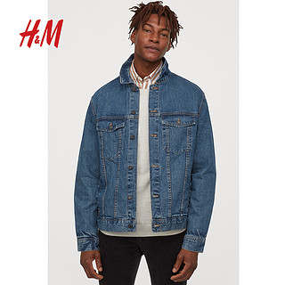 H&M 0497640 男士牛仔夹克外套 黑色 L