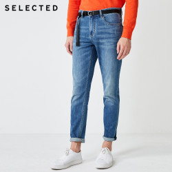 SELECTED思莱德秋新款含棉弹力直筒休闲小脚牛仔裤男C|419332520