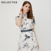 SELECTED思莱德夏季洋气薄纱刺绣甜美白色上衣女士S|419241501