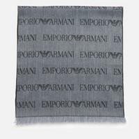 EMPORIO ARMANI logo印花羊毛围巾