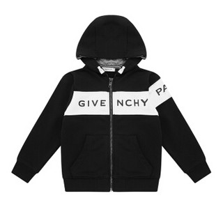 GIVENCHY KIDS 纪梵希 奢侈品童装 19秋冬新款 男童黑色混纺开襟连帽上衣 H25120/09B 6A/6岁/114cm