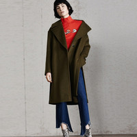 MO&Co. 摩安珂 MA1641OVC09 女士羊毛混纺大衣