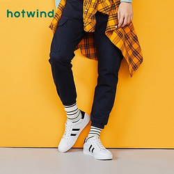 热风hotwind2019年春新款男士潮流时尚休闲鞋平跟圆头板鞋小白鞋H14M9116