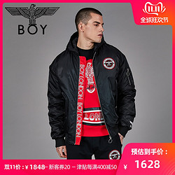 BOY LONDON 冬季老鹰LOGO贴布绣圣诞情侣连帽羽绒服B184NL505102