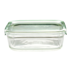 日本怡万家iwaki耐热玻璃保鲜盒微波炉饭盒冰箱收纳盒成人餐盒宝宝辅食碗 800ml 绿色