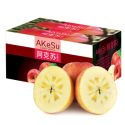 禹仙 阿克苏冰糖心苹果 净重5斤 中果70-80mm 