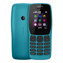 诺基亚 NOKIA 110 蓝色 直板按键 移动联通2G手机 双卡双待 老人手机 学生备用功能机
