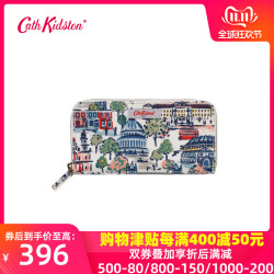 Cath Kidston2019早秋新款伦敦街景印花钱包女士长款拉链钱包潮流