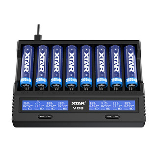 XTAR 爱克斯达 VC8 强光手电 21700 18650锂电池充电器容量内阻测试