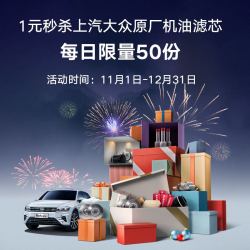 上汽大众 一元秒杀机油滤清器 4S专业保养服务(每天限量50个)
