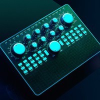 好牧人 电脑外置话筒音响一体机声卡套装 外音声卡+大振膜麦