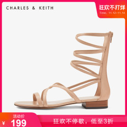 CHARLES＆KEITH 2019秋季新品 CK1-70390260交叉带女罗马低跟凉鞋