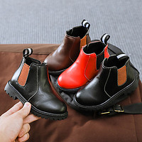 儿童靴子 女童低筒单色侧拉链马丁靴冬季新款韩版儿童时尚休闲舒适百搭鞋子