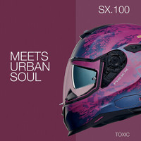 NEXX SX.100 毒药Toxic 亚洲版型 四季全盔 轻量复合材料电动摩托车头盔 女款 紫红色 M