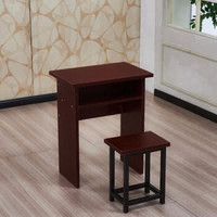 奈高 NG办公家具阅览桌员工桌长条培训洽谈桌会议听课桌单人桌胡桃色600*400*750含凳子