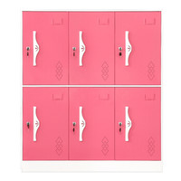 奈高 NG更衣柜书包鞋柜彩色储物柜钢制资料文件储物茶水柜薄边小六门柜粉色