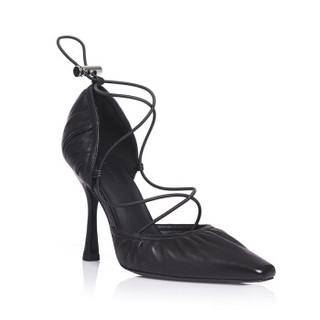 DYMONLATRY 设计师品牌  女鞋 褶皱系带高跟鞋 复古 JDesigner 黑 36