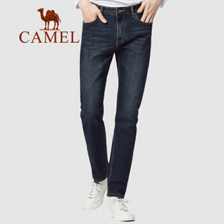 骆驼（CAMEL）男装 2019秋冬新款潮牌牛仔裤男韩版直筒宽松裤子休闲长裤男 D9X384337 蓝黑_29