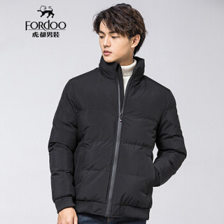 虎都（FORDOO）棉服男 2019新款男装棉袄加厚保暖冬季男士棉衣外套 59781012 黑色 4XL