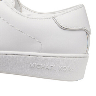 MICHAEL KORS 迈克 科尔斯 MK 女士白色牛皮系带平底鞋 43S9HPFS1L OPTIC WHITE 7.5