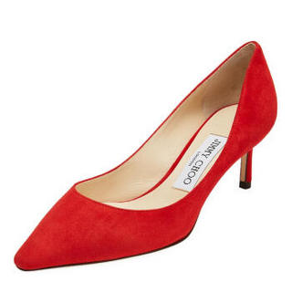 JIMMY CHOO 周仰杰 女士ROMY 60系列红色绒面羊皮高跟鞋 ROMY 60 SUE 247 RED 37