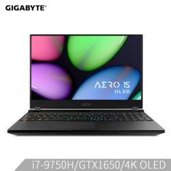 技嘉GIGABYTE NewAERO 15-NA15.6英寸创意设计轻薄游戏本(i7-9750H GeForce GTX1650 8G 512GB 4K OLED)RP75