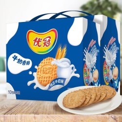 亿滋 优冠 牛奶香脆饼 干原味 1000g*2箱 *2件