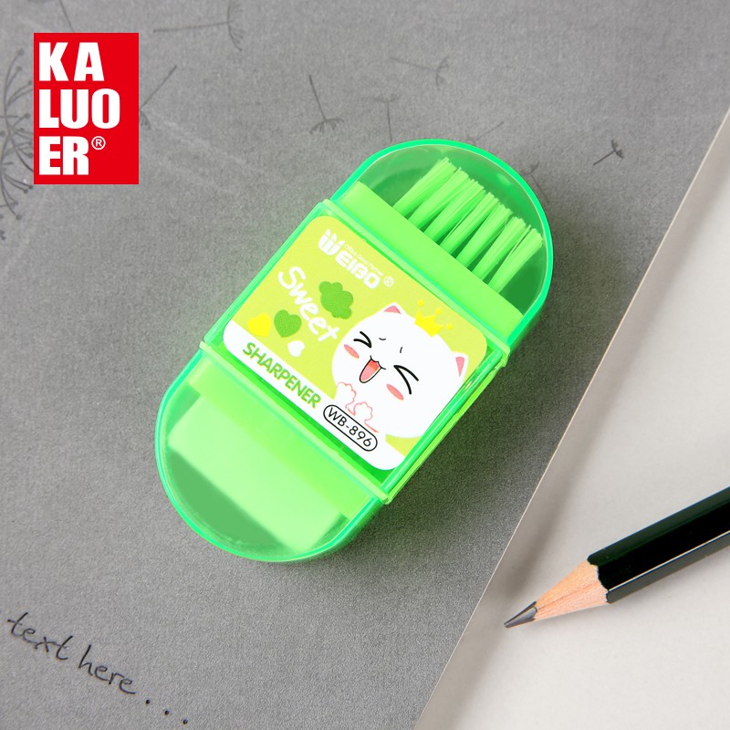 kaluoer多功能橡皮檫带毛刷卷笔刀4个装