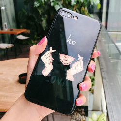 韩国个性苹果8/X/XS max手机壳11Pro男女款玻璃iPhone6s/7plus情侣全包创意8plus镜面保护套6sp网红潮牌xr