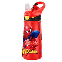 迪士尼（Disney）儿童保温杯宽嘴吸管水杯子304不锈钢带锁扣男女水壶 500ml 红色蜘蛛侠