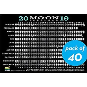 2019 MOON CALENDAR CARD (40 PACK)