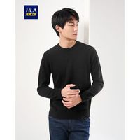 HLA海澜之家羊绒衫男2019冬季新品经典圆领温暖柔软套头衫HNZRJ4R001A黑色(03)175/92A(50)