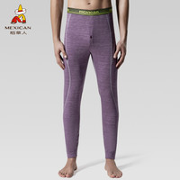 稻草人保暖裤男士运动薄款棉毛裤线裤秋冬季打底秋裤82986 花紫 XXL