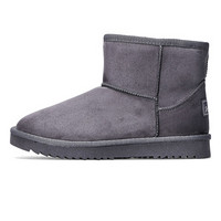 双星 Double Star女短筒雪地靴加绒加厚保暖防滑耐磨平底韩版潮棉鞋 982009 灰色(女款) 36