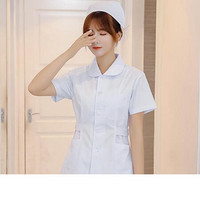 维迩旎 2019秋季新款女装护士服长袖短袖两件套圆领修身分体套装工作服 GZHNZK08 娃娃领白色短袖 XXL